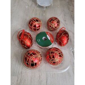 Red variety ornament golden glitter xmas‎ set